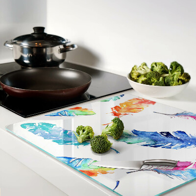 Tábua para cozinha Penas em aquarela