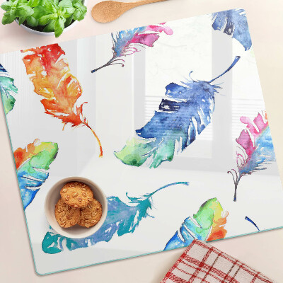 Tábua para cozinha Penas em aquarela