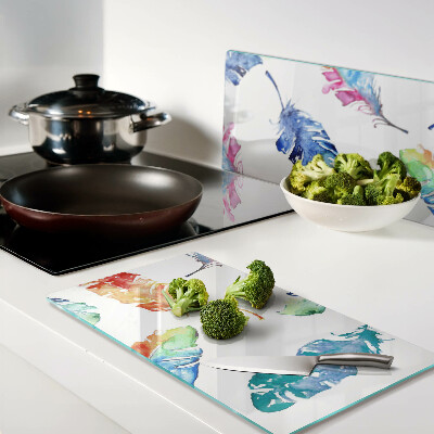 Tábua para cozinha Penas em aquarela