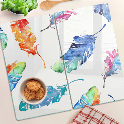 Tábua para cozinha Penas em aquarela