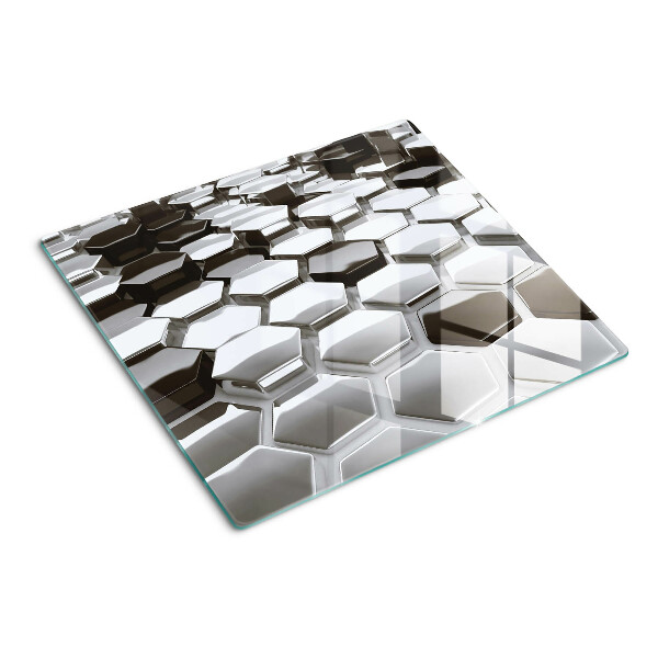 Tábua para corte Estruturas hexagonais em tons de cinza