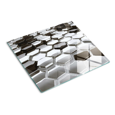 Tábua para corte Estruturas hexagonais em tons de cinza