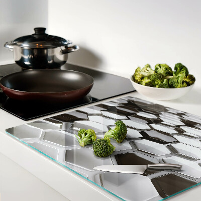 Tábua para corte Estruturas hexagonais em tons de cinza