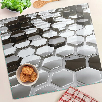 Tábua para corte Estruturas hexagonais em tons de cinza