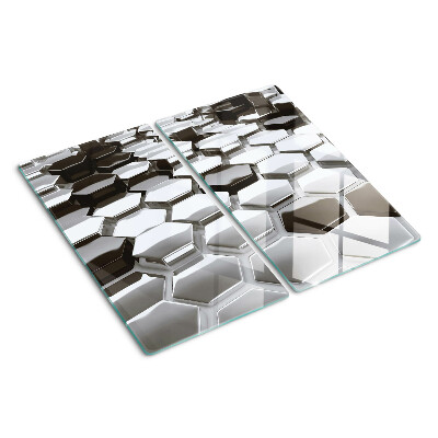 Tábua para corte Estruturas hexagonais em tons de cinza