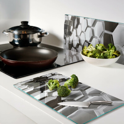 Tábua para corte Estruturas hexagonais em tons de cinza