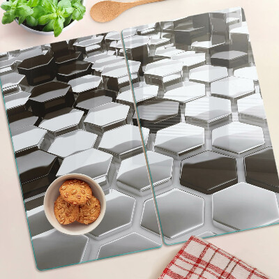 Tábua para corte Estruturas hexagonais em tons de cinza