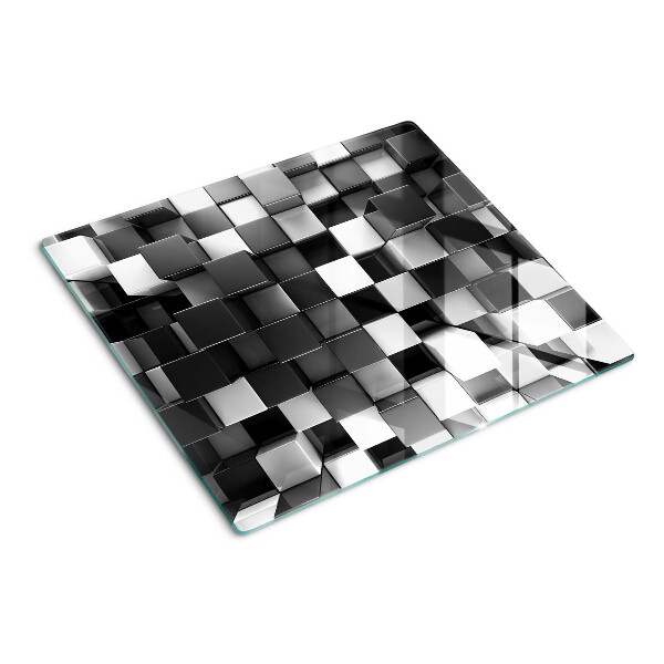 Tábua para corte Motivo xadrez em tons de preto e branco