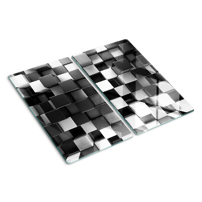 Tábua para corte Motivo xadrez em tons de preto e branco