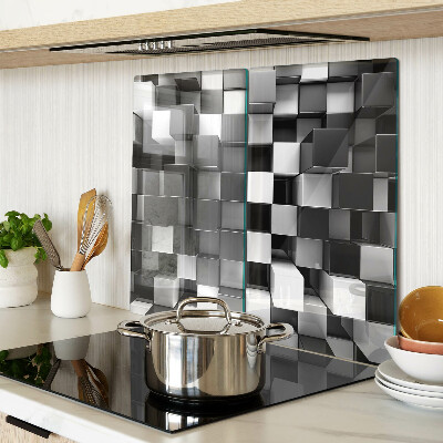 Tábua para corte Motivo xadrez em tons de preto e branco