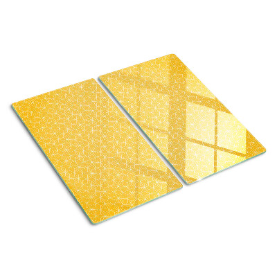 Tábua para corte Flor da vida em um fundo amarelo