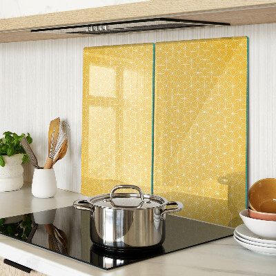 Tábua para corte Flor da vida em um fundo amarelo