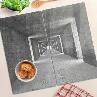 Tábua para corte Túnel arquitetônico em tons de cinza