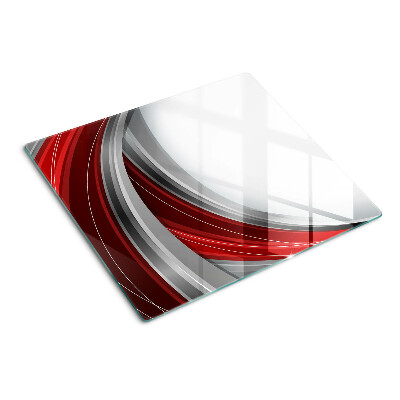 Tábua para cozinha Ondas abstratas em vermelho e cinza