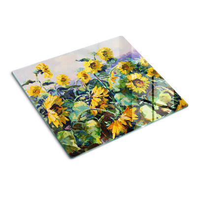 Tábua para corte Girassóis no jardim