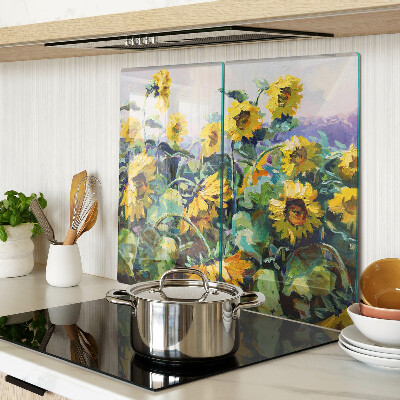 Tábua para corte Girassóis no jardim