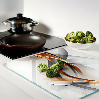 Tábua para corte Ondas abstratas em tons de dourado