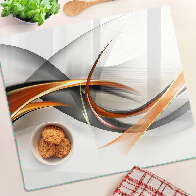 Tábua para corte Ondas abstratas em tons de dourado