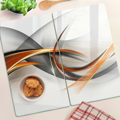 Tábua para corte Ondas abstratas em tons de dourado