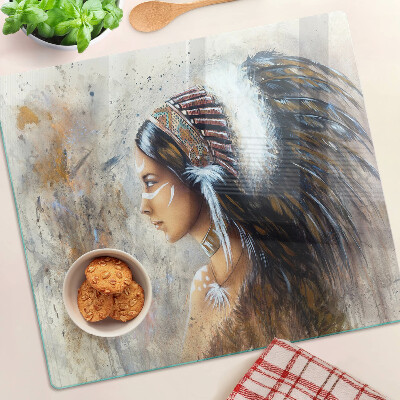 Tábua para cozinha Índio com cocar de penas