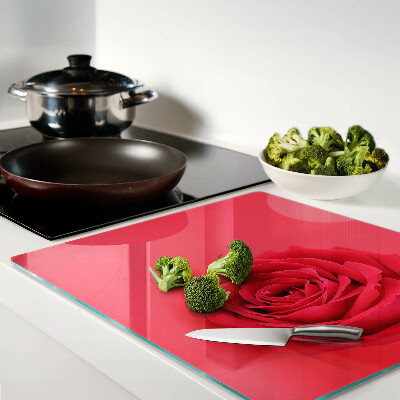 Tábua para cozinha Rosa vermelha no fundo