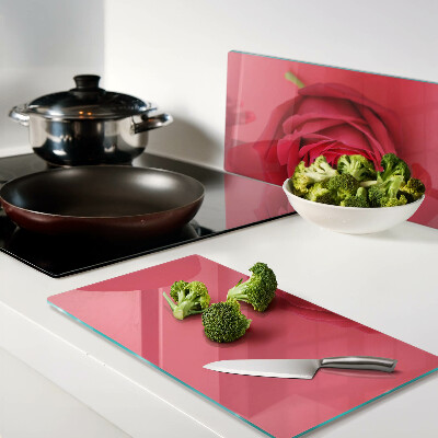 Tábua para cozinha Rosa vermelha no fundo