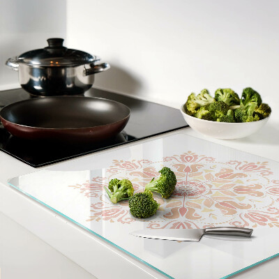 Tábua para corte Mandala em tons de rosa