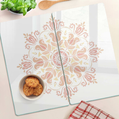 Tábua para corte Mandala em tons de rosa