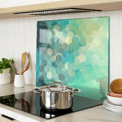 Tábua para corte Hexágonos geométricos em tons de azul