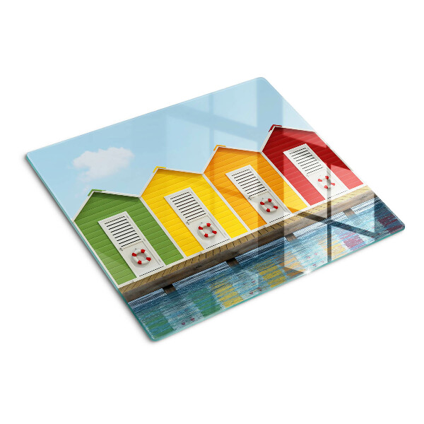 Tábua para cozinha Casas coloridas à beira-mar