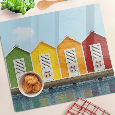 Tábua para cozinha Casas coloridas à beira-mar