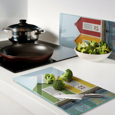 Tábua para cozinha Casas coloridas à beira-mar