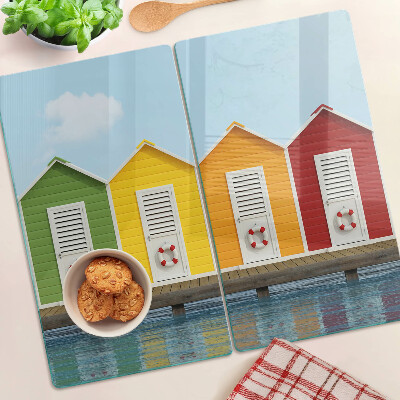 Tábua para cozinha Casas coloridas à beira-mar