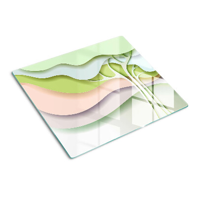 Tábua para cozinha Ondas abstratas em cores pastel