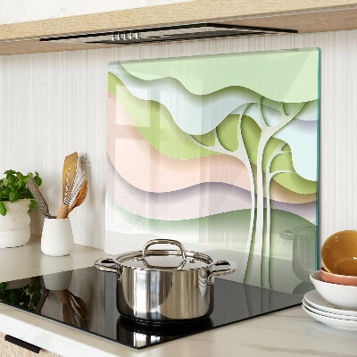 Tábua para cozinha Ondas abstratas em cores pastel