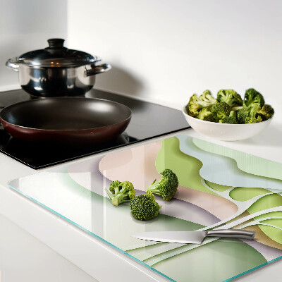 Tábua para cozinha Ondas abstratas em cores pastel