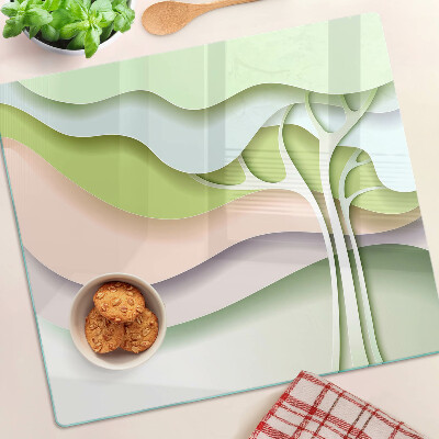 Tábua para cozinha Ondas abstratas em cores pastel