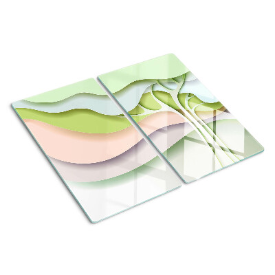 Tábua para cozinha Ondas abstratas em cores pastel