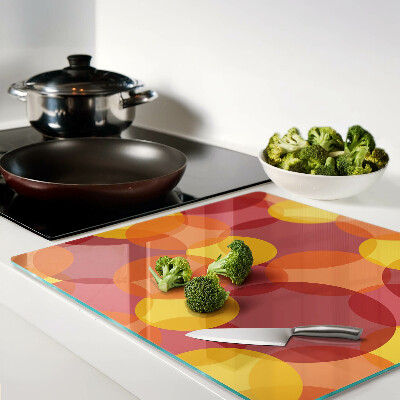 Tábua para corte Círculos coloridos em tons quentes