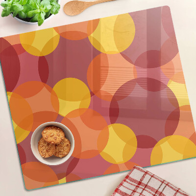 Tábua para corte Círculos coloridos em tons quentes