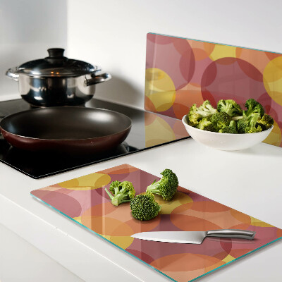 Tábua para corte Círculos coloridos em tons quentes