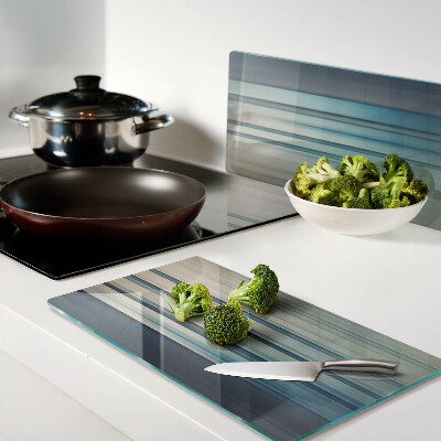 Tábua para cozinha Linhas abstratas em tons de azul