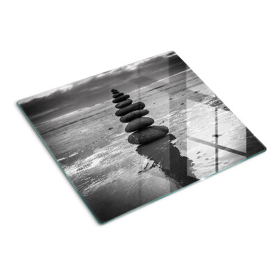 Tábua para cozinha Pedras de praia em preto e branco