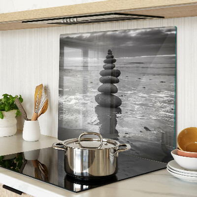 Tábua para cozinha Pedras de praia em preto e branco