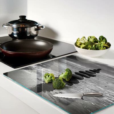 Tábua para cozinha Pedras de praia em preto e branco