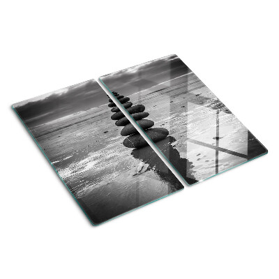 Tábua para cozinha Pedras de praia em preto e branco