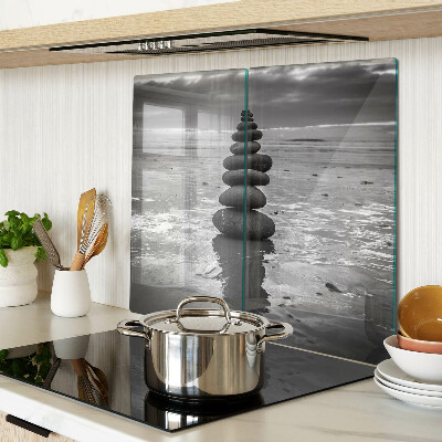 Tábua para cozinha Pedras de praia em preto e branco