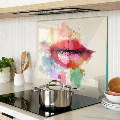 Tábua para cozinha Lábios com manchas coloridas