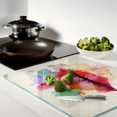 Tábua para cozinha Lábios com manchas coloridas