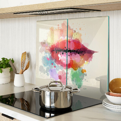 Tábua para cozinha Lábios com manchas coloridas